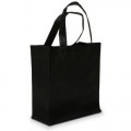 Mini-shopper in TNT con soffietto nera 23x25x10/2x27 cm