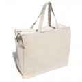  Borsa shopper in cotone 180 gr/mq m/med zip, ampi soffietti 44x35x15/45x2,5 cm- 10 PZ.